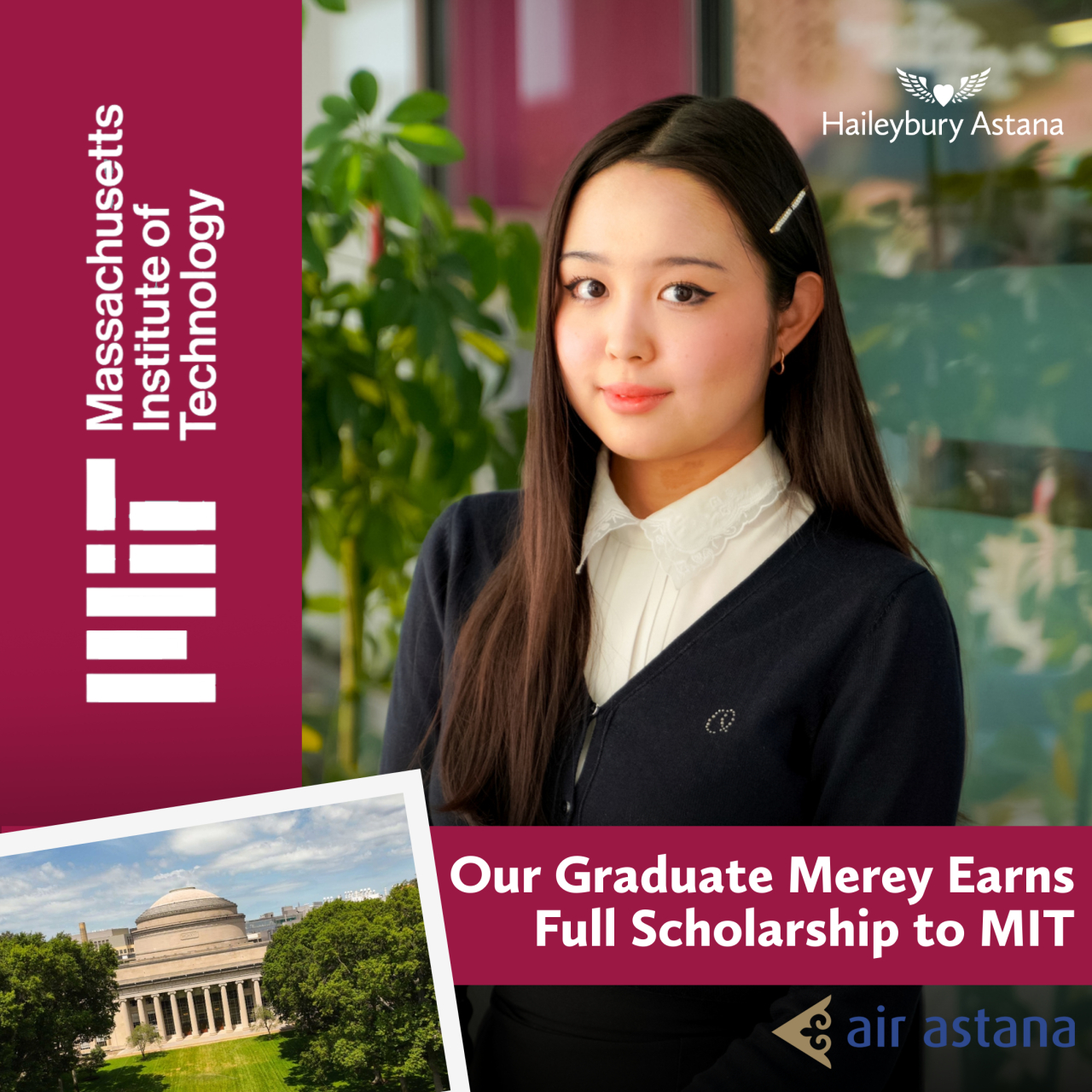 Наша выпускница Мерей поступила в MIT с полной стипендией!